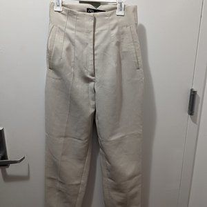 Zara High Waisted Pleat Women's Pants